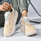 Fashion Lace-up Mesh Sneakers Men Lightweight Shock Absorption Training Shoes Soft-sole Running Sports Shoes Pi-Mart