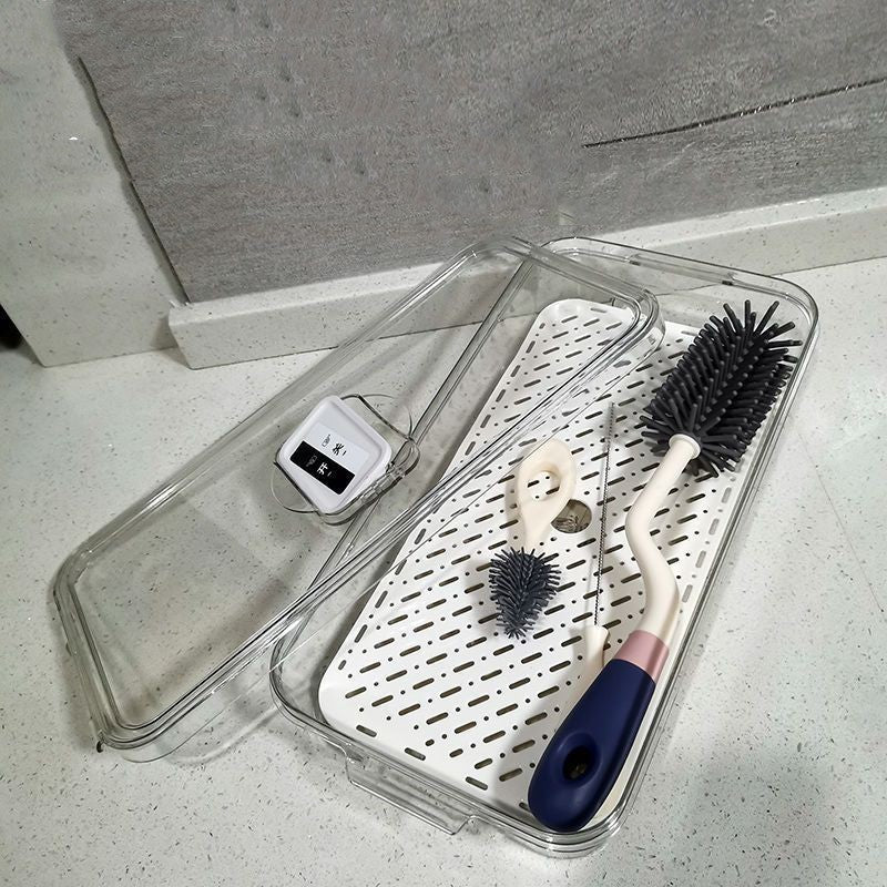Baby Bottle Brush Storage Box Dustproof Portable Pi-Mart