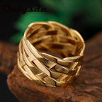 Vintage Weave Stainless Steel Rings Pi-Mart