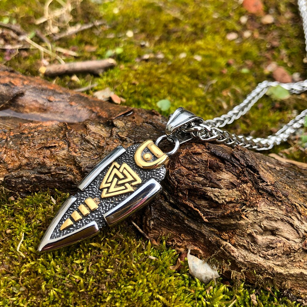 Spear Valknut Gungnir Viking Necklace Pi-Mart
