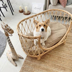 Pet Bed Handmade Rattan Woven Pet Bed Sofa For Dogs Pi-Mart
