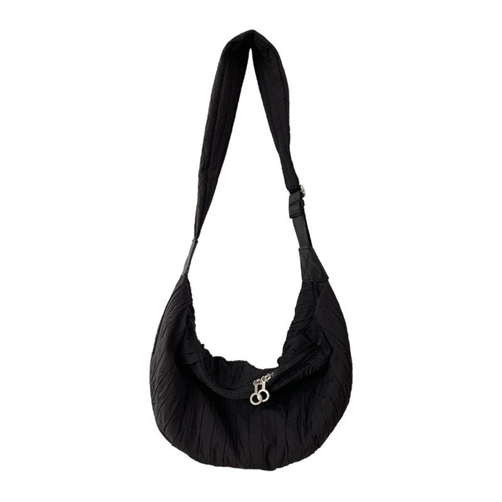 Nylon underarm shoulder crescent bag, hobo bag for women, French women underarm bag, crossbody bag lightweight - SJB-DIAMOND ELITES