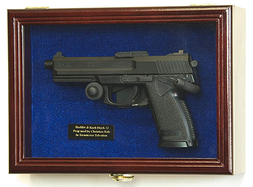 Flag Connections Single Pistol Display Case Wall Mount Solid Hardwood Cabinet Gun Holder The Military Gift Store
