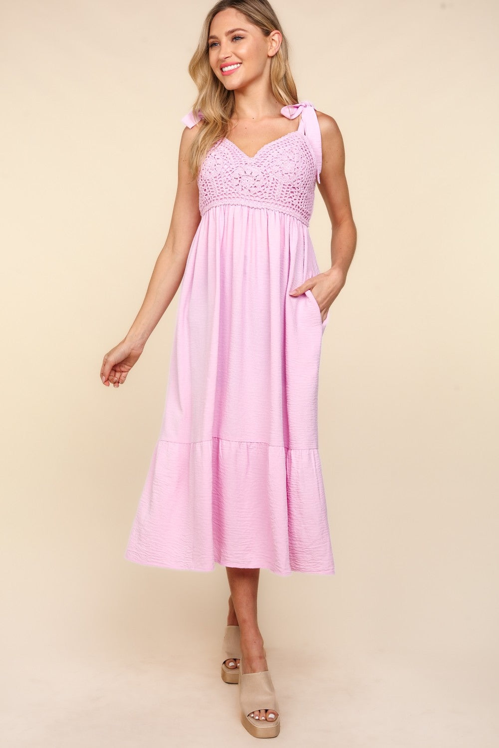 Crochet Lace Ruffle Hem Cami Midi Dress – Crochet Lace Cami Dress, Ruffle Hem Midi Dress, Babydoll Midi Dress, Feminine Cami Dress, Timeless Lace Dress, Elegant Crochet Dress, Summer Cami Dress Stevvex