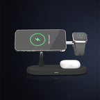 Multifunctional Five-In-One Magnetic Wireless Charging Watch Headset Desktop Mobile Phone Holder Charger 15W Fast Charge Pi-Mart