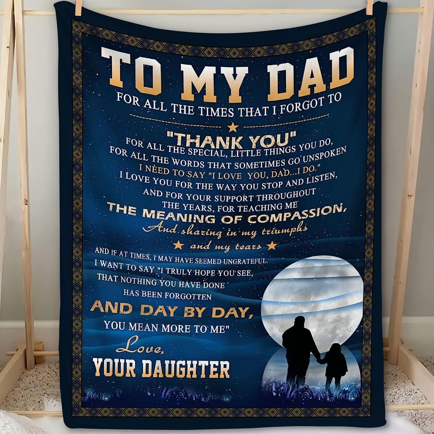 Cozy Fleece Blanket for Dad - Heartfelt Father's Day Gift, Soft Flannel Throw with Warmth for All Seasons, Perfect for Indoor and Outdoor Use Lootquake LLC