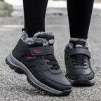 Winter Boots Women Men Warm Plush Velcro Snow Boots Climbing Hiking Shoes Pi-Mart