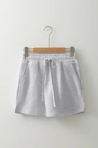 Black French Terry Drawstring Mini Skort with Pockets