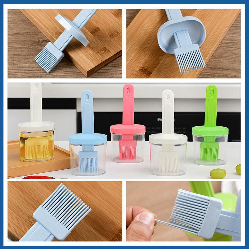 BBQ Brush Cleaning Nylon/Silicone Brush Baking Bread Cooking Oil Cream Tools Multipurpose Kitchen Utensil Tool Silicone Oil Bottle Brush Barbecue Portable Dining Restaurant Kitchen Cooking BBQ Accessories Stevvex