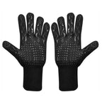BBQ Gloves High Temperature Resistance Oven Mitts 500 800 Degrees Fireproof Barbecue Heat Insulation Microwave Oven Gloves Silicone Non-Slip Kitchen Cooking Gloves for Barbecue Cooking Stevvex