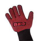 BBQ Gloves High Temperature Resistance Oven Mitts 500 800 Degrees Fireproof Barbecue Heat Insulation Microwave Oven Gloves Silicone Non-Slip Kitchen Cooking Gloves for Barbecue Cooking Stevvex