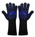BBQ Gloves High Temperature Resistance Oven Mitts 500 800 Degrees Fireproof Barbecue Heat Insulation Microwave Oven Gloves Silicone Non-Slip Kitchen Cooking Gloves for Barbecue Cooking Stevvex