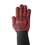 BBQ Gloves High Temperature Resistance Oven Mitts 500 800 Degrees Fireproof Barbecue Heat Insulation Microwave Oven Gloves Silicone Non-Slip Kitchen Cooking Gloves for Barbecue Cooking Stevvex