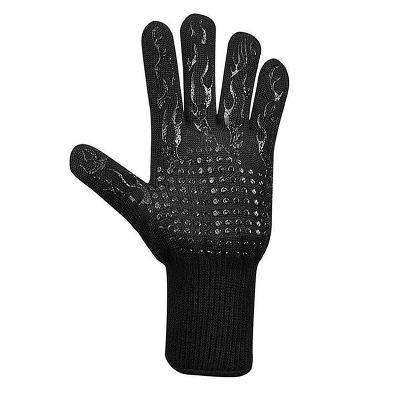 BBQ Gloves High Temperature Resistance Oven Mitts 500 800 Degrees Fireproof Barbecue Heat Insulation Microwave Oven Gloves Silicone Non-Slip Kitchen Cooking Gloves for Barbecue Cooking Stevvex