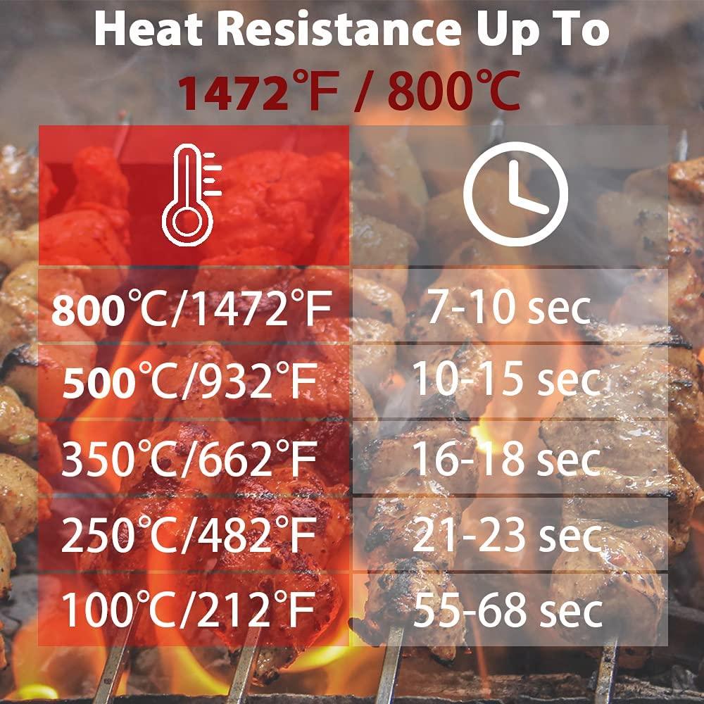 BBQ Gloves Silicone Heat-Resistant Glove Kitchen Microwave Oven Mitts 500 800 Degree Fireproof And Non-Slip Barbecue Gloves  Kitchen Gloves Long Wrist Protect Non-Slip Silicone for Barbecue Cooking Stevvex