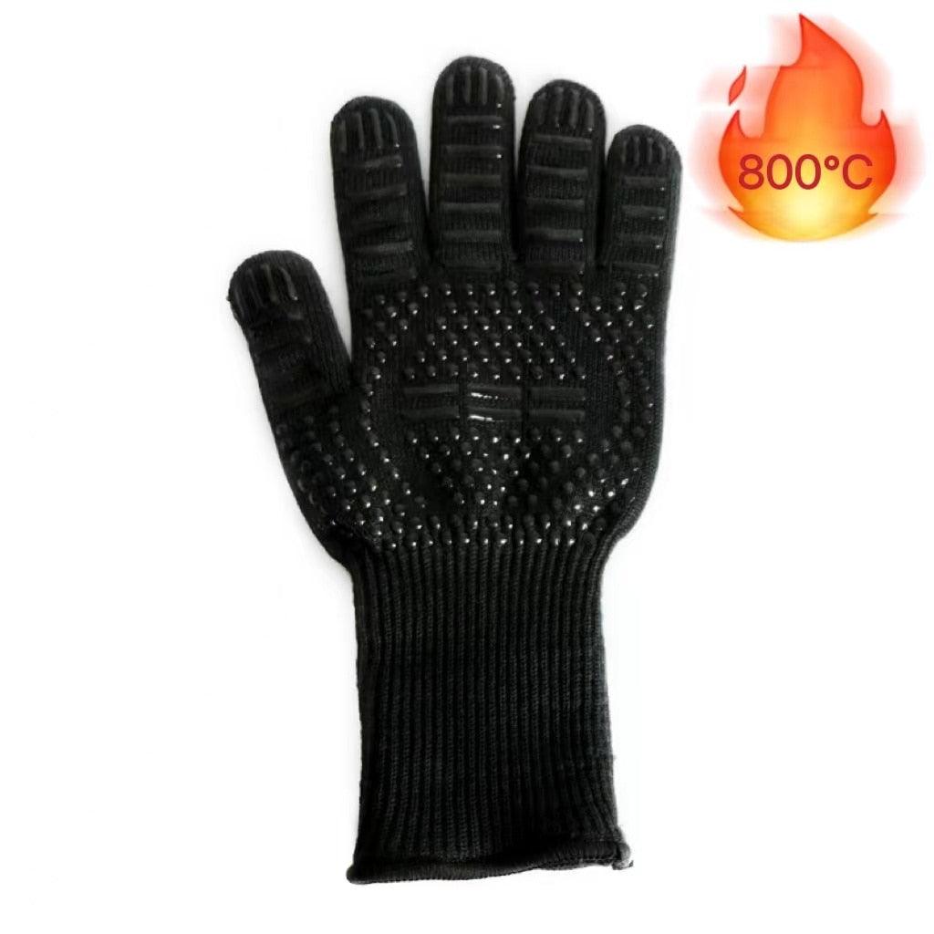 BBQ Gloves Silicone Heat-Resistant Glove Kitchen Microwave Oven Mitts 500 800 Degree Fireproof And Non-Slip Barbecue Gloves  Kitchen Gloves Long Wrist Protect Non-Slip Silicone for Barbecue Cooking Stevvex