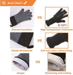 BBQ Gloves Silicone Heat-Resistant Glove Kitchen Microwave Oven Mitts 500 800 Degree Fireproof And Non-Slip Barbecue Gloves  Kitchen Gloves Long Wrist Protect Non-Slip Silicone for Barbecue Cooking Stevvex