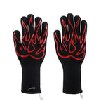BBQ Oven Gloves High Temperature Resistance Barbecue Cooking Baking Heat Insulation 14 Inch Bracers Microwave Gloves Fireproof Kitchen Gloves for Outdoor Cooking BBQ Barbecue Accessories Stevvex