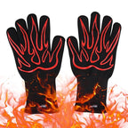 BBQ Oven Gloves High Temperature Resistance Barbecue Cooking Baking Heat Insulation 14 Inch Bracers Microwave Gloves Fireproof Kitchen Gloves for Outdoor Cooking BBQ Barbecue Accessories Stevvex