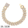 Luxury 12mm Iced Out Cuban Link Chain Bracelet Pi-Mart