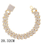 Luxury 12mm Iced Out Cuban Link Chain Bracelet Pi-Mart
