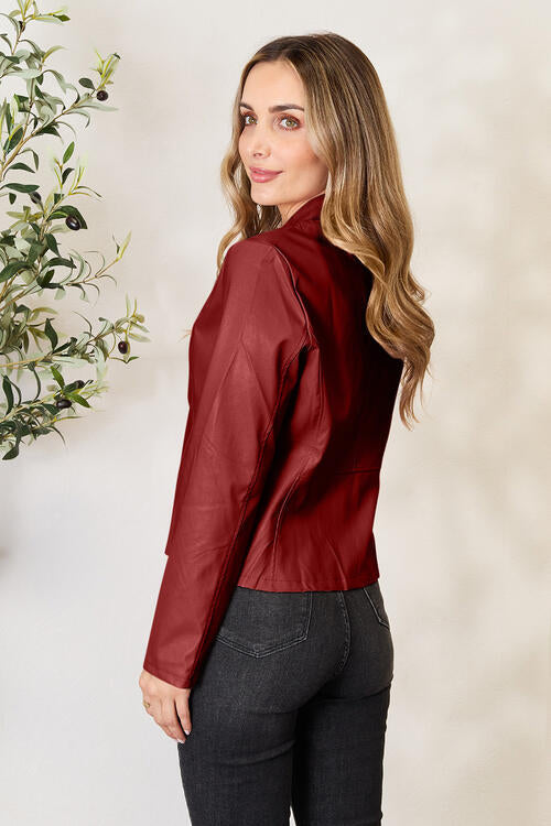 Women Classic Neck Zip-Up Jacket For Everyday Wear Elegant Girls Jacket Stevvex