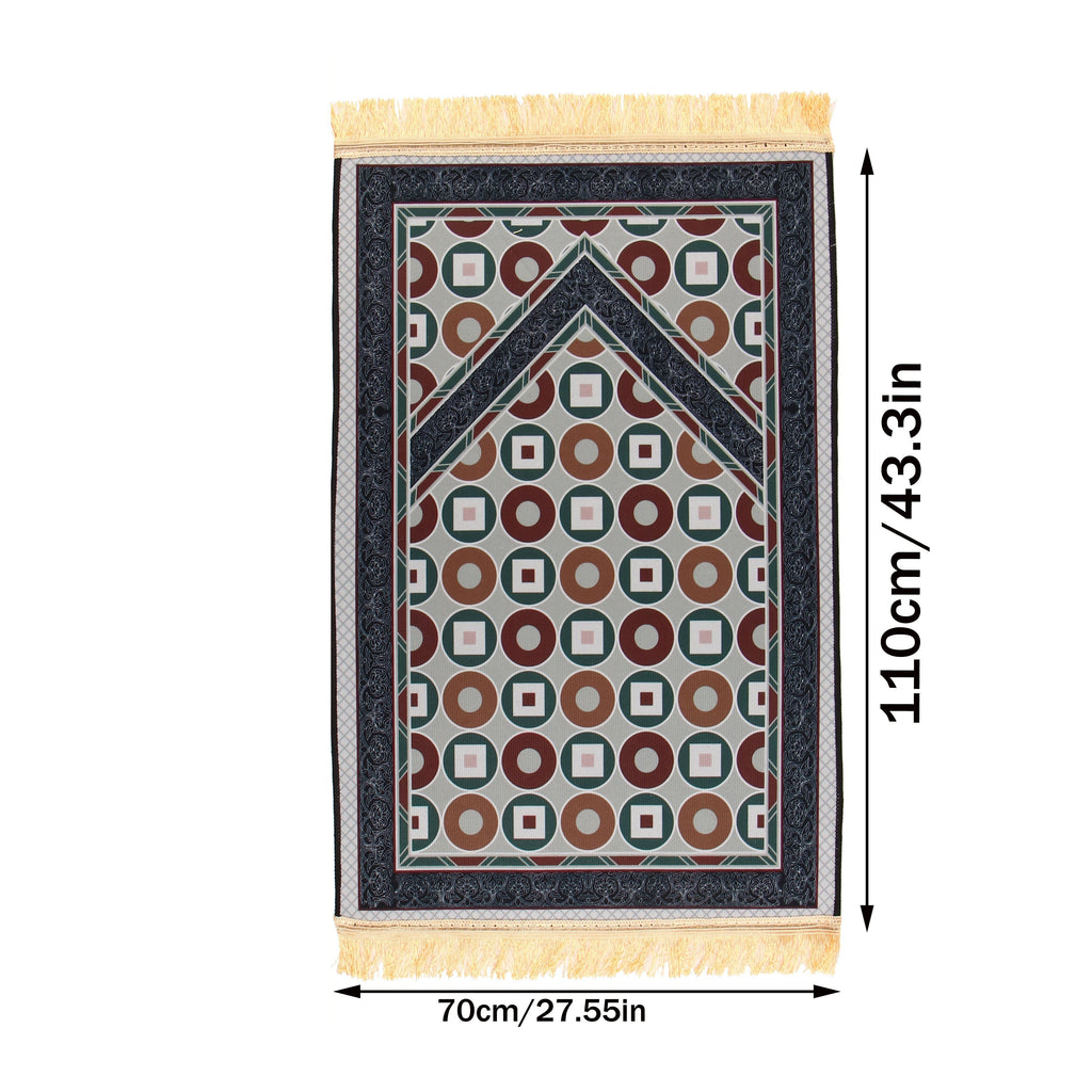 1pc Luxury Muslim Prayer Mat, Non-Slip Printed Islamic Kabah, Soft Worship Cushion, Meditation Rug, Pilgrimage Blanket, Islamic Prayer Carpet, Ideal Islamic Gift Lootquake LLC
