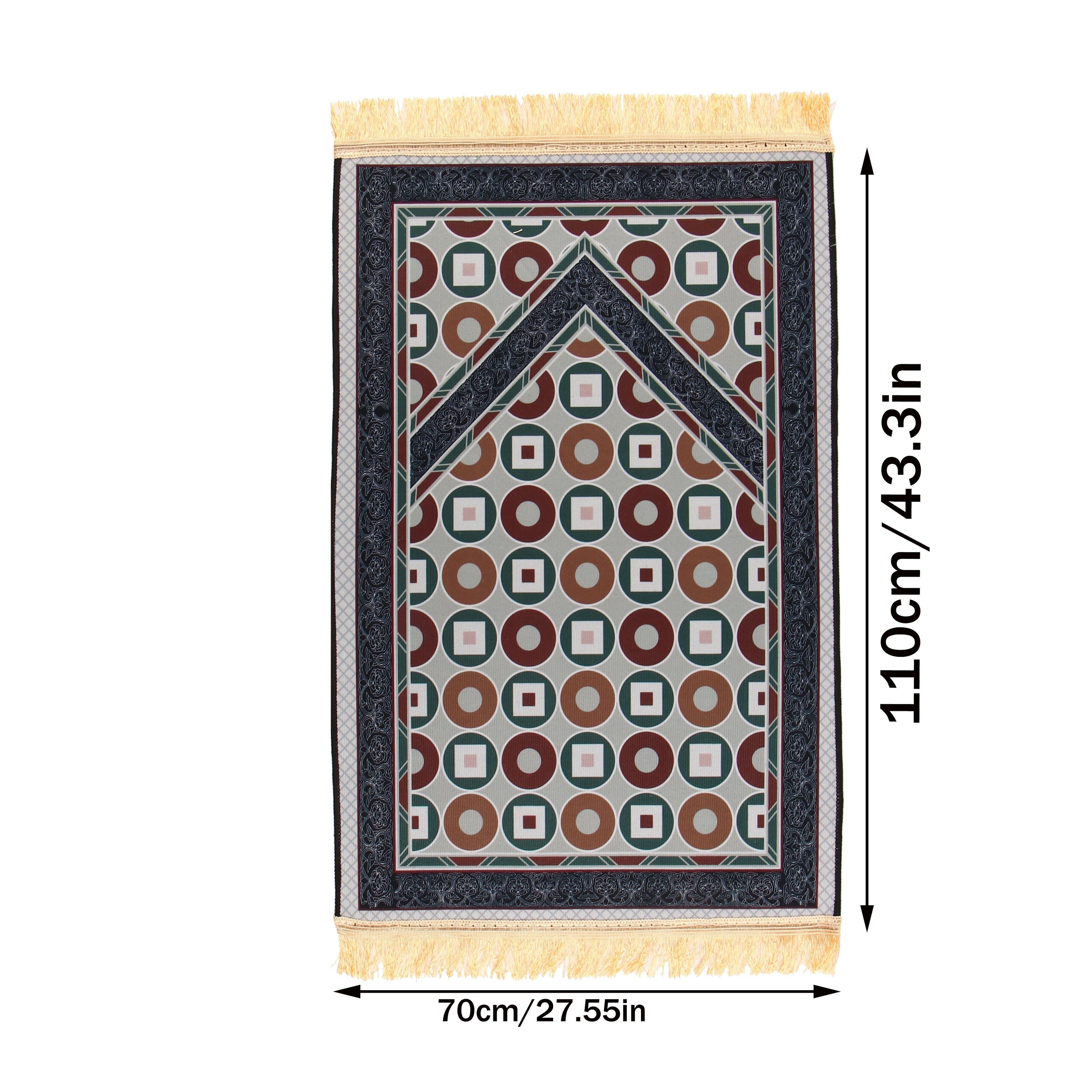 1pc Luxury Muslim Prayer Mat, Non-Slip Printed Islamic Kabah, Soft Worship Cushion, Meditation Rug, Pilgrimage Blanket, Islamic Prayer Carpet, Ideal Islamic Gift Lootquake LLC