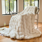 1pc Super Soft Faux Rabbit Fur Blanket - All Seasons Wool Blanket for Bedroom, Office, Camping, and Travel - Warm and Comfortable - Perfect Home Decoration Lootquake LLC