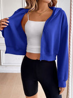 Relaxed Minimalist Zip-Up Dropped Shoulder Hooded Jacket Casual & Comfortable Lightweight Outerwear Stevvex