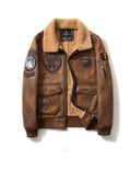 Men American Retro Lapel Plus Velvet Flight Suit Pi-Mart