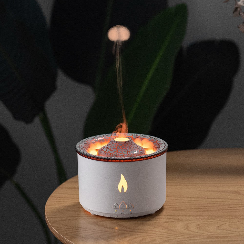 New Creative Ultrasonic Essential Oil Humidifier Volcano Aromatherapy Machine Spray Jellyfish Air Flame Humidifier Diffuser Pi-Mart