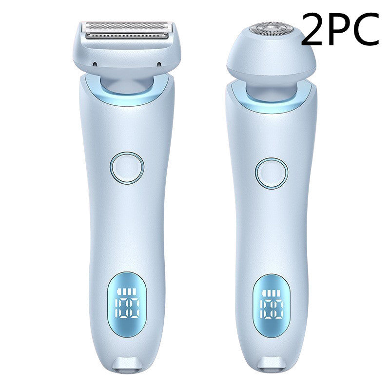 2 In 1 Hair Removal Epilator USB Rechargeable Trimmer Women Body Razor Face Leg Armpit Bikini Hand Pubic Shaver Hair Remover Pi-Mart