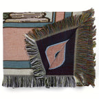 1pc Bohemian Knitted Tassel Blanket - Polyester Blend, Machine Washable, Square, Stain Resistant, Lightweight, Versatile for Indoor, Outdoor, Camping - The Moon Design Rug Lootquake LLC