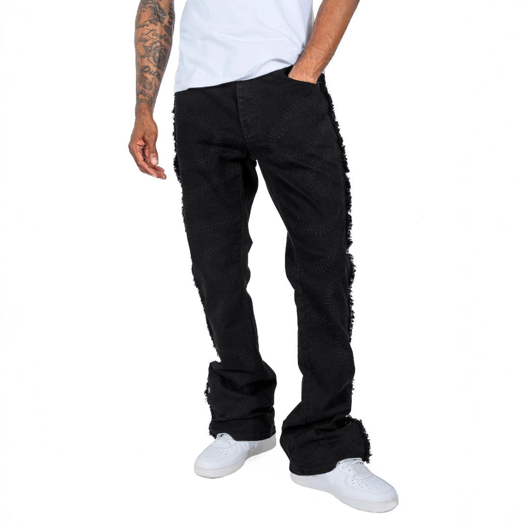 Men's Trousers Slightly Stretch Embroidered Jeans Lootquake LLC