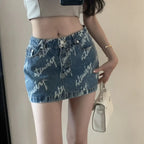 With Pocket Coquette Mini Woman Denim Skirt Sexy Casual Clothing Trend 2025 Y2k Vintage Summer V Short Jeans Skirts for Women Purplish Diva
