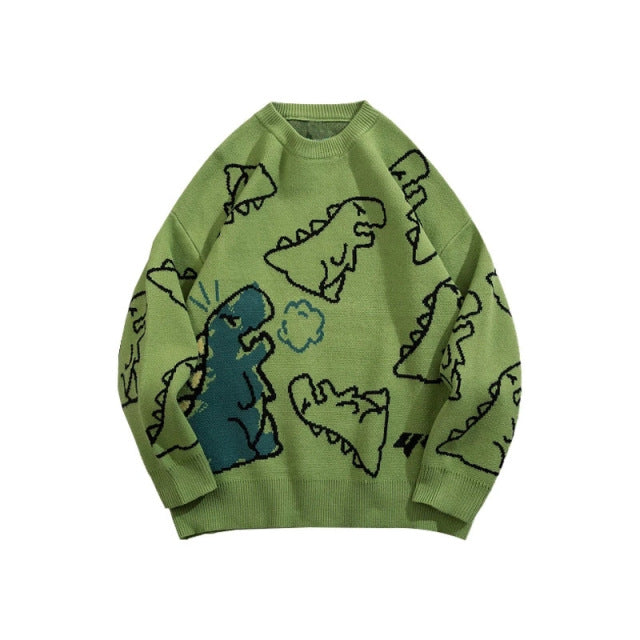 O-Neck Dinosaur Sweater Pi-Mart