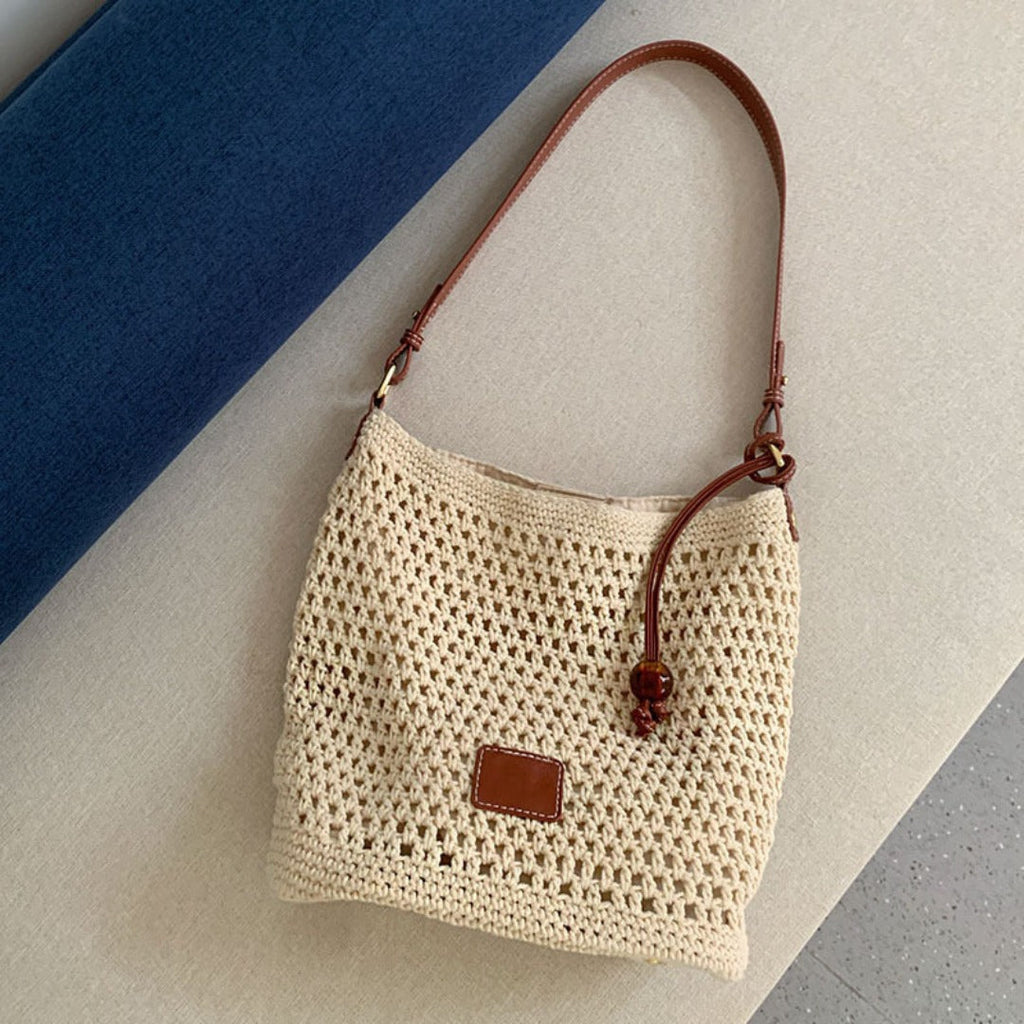 Woven hollow bag women, crochet bag, summer seaside vacation travel tote bag, beach bag, shoulder armpit bag - SJB-DIAMOND ELITES