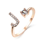 Adjustable 26 Initial Letter Ring Fashion Jewelry For Women Simple Elegant Jewelry Pi-Mart