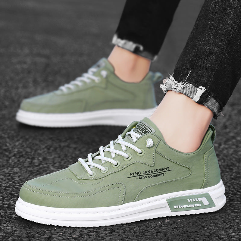 Men Sneakers Lace-up Letter Print Platform Canvas Shoes Sports Pi-Mart