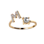 Adjustable 26 Initial Letter Ring Fashion Jewelry For Women Simple Elegant Jewelry Pi-Mart