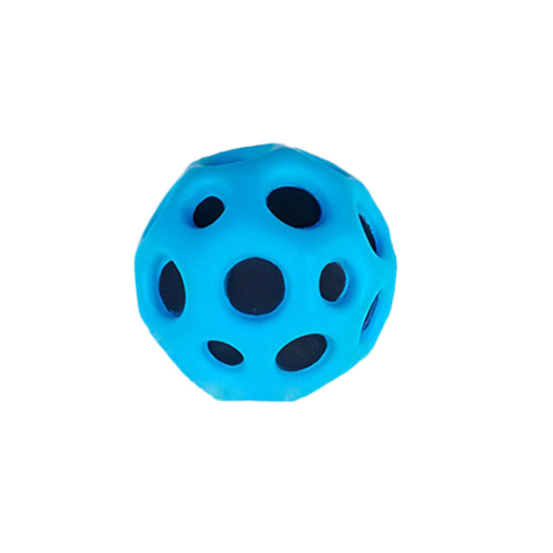 Hole Ball Soft Bouncy Ball Anti-fall Moon Shape Porous Bouncy Ball Kids Indoor Outdoor Toy Ergonomic Design Pi-Mart