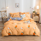 Cover Set Bed Cotton Quilt Bedsheet Bedding Duvet Fitted Pi-Mart