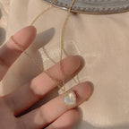 Gold Heart Shaped Opal Necklace Pi-Mart