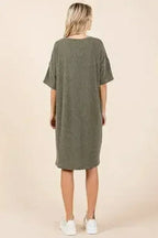 Mittoshop Urban Rib Knit Short Sleeve Tee Dress