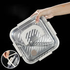 304 Stainless Steel Crisper Square Lunch Box With Handle Pi-Mart