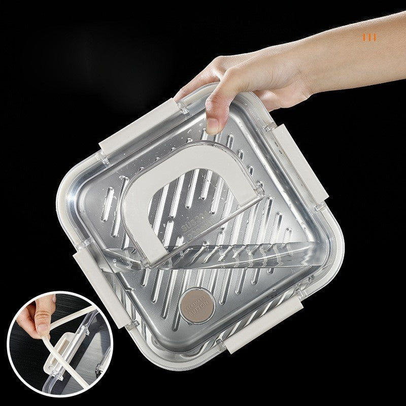 304 Stainless Steel Crisper Square Lunch Box With Handle Pi-Mart