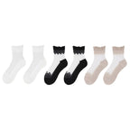 6 Pairs Soft & Breathable Lace Patchwork Crew Socks - Women's Calf Socks with Comfortable Stockings & Hosiery for Everyday Wear Lootquake LLC