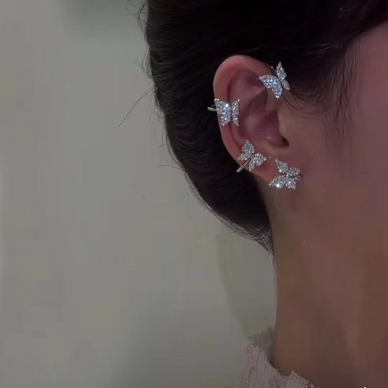 Fashion Earring Butterfly Ear Clip And Ear Hook Jewelry Pi-Mart