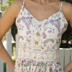 Women's Sleeveless Suspender Floral Dress - SJB-DIAMOND ELITES